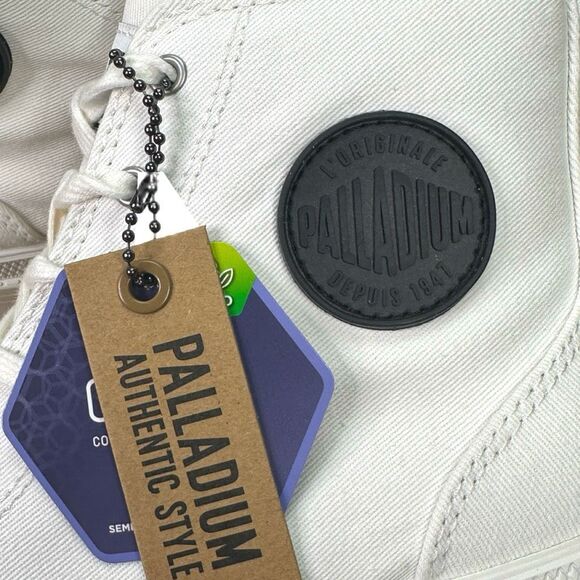 Palladium Pallabase Twill Round Toe Lace-Up Boots - Size 8 - Star White - Picture 7 of 12